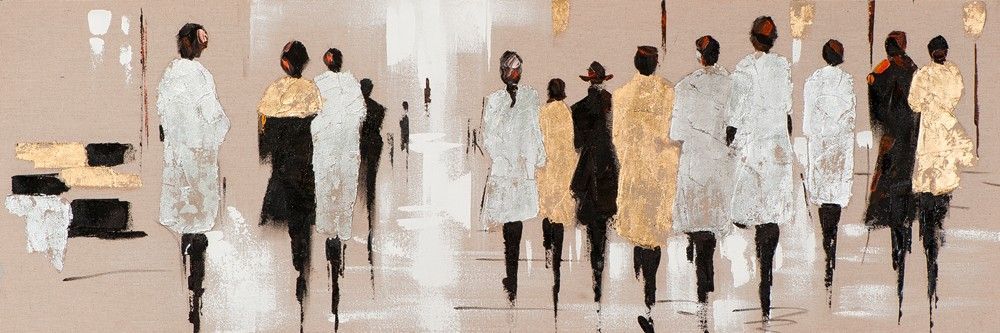 Sonstige Gemälde MODENSCHAU GOLD/SILBER (LB 50x150 cm) 1839348