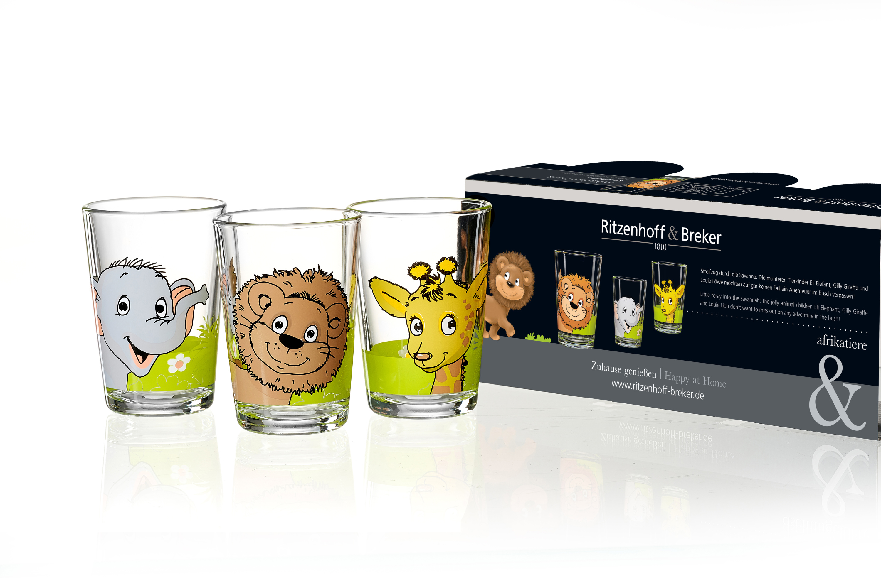 Ritzenhoff & Breker Trinkglas-Set AFRIKATIERE (BHT 25x8x8 cm) 928841