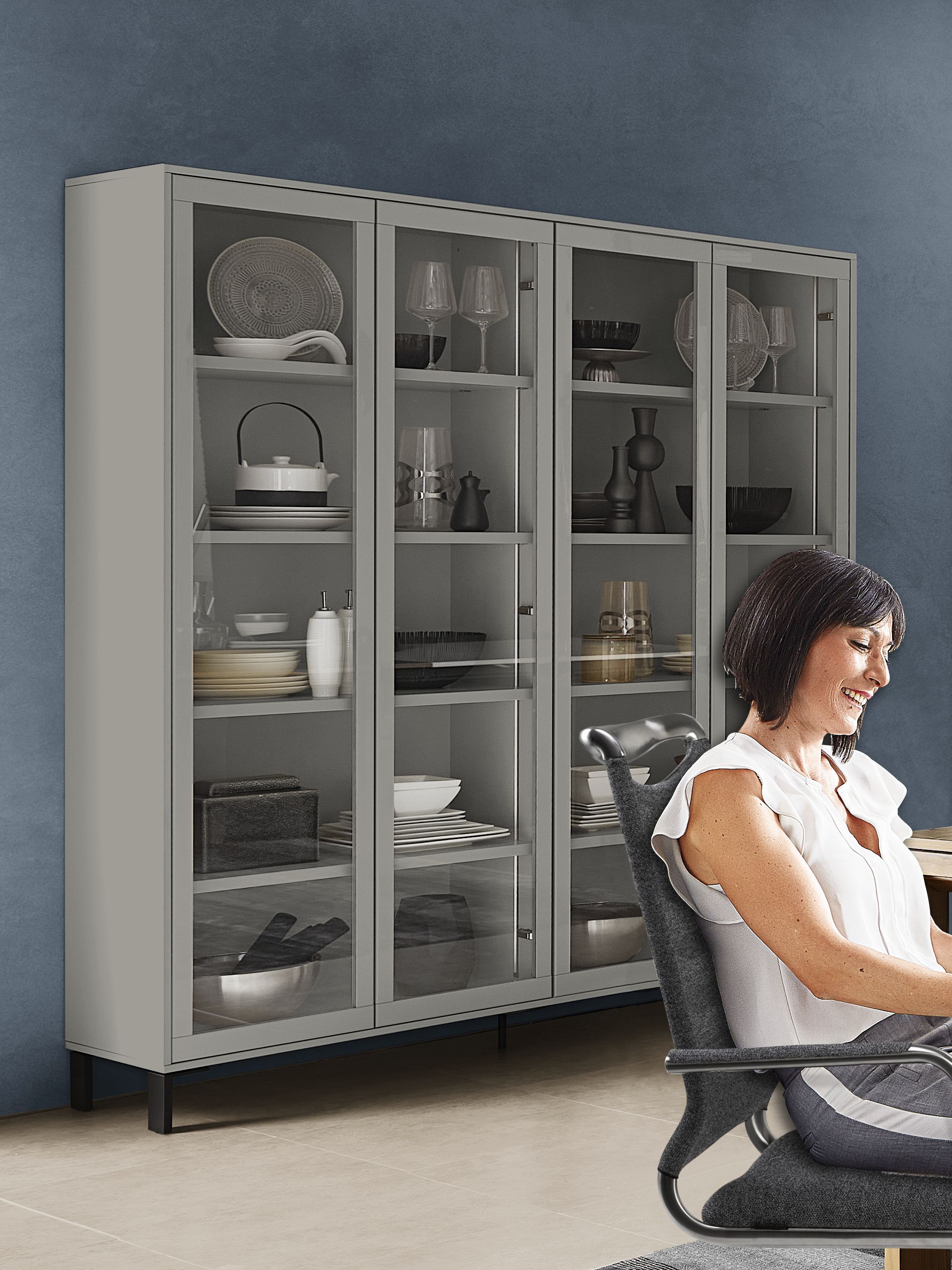 Vitrine MONDO DIAMO (BHT 153x191x40 cm) 999922