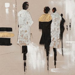 Sonstige Gemälde MODENSCHAU GOLD/SILBER (BH 70x70 cm) 1839348