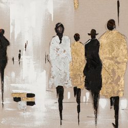 Sonstige Gemälde MODENSCHAU GOLD/SILBER (BH 70x70 cm) 1839348